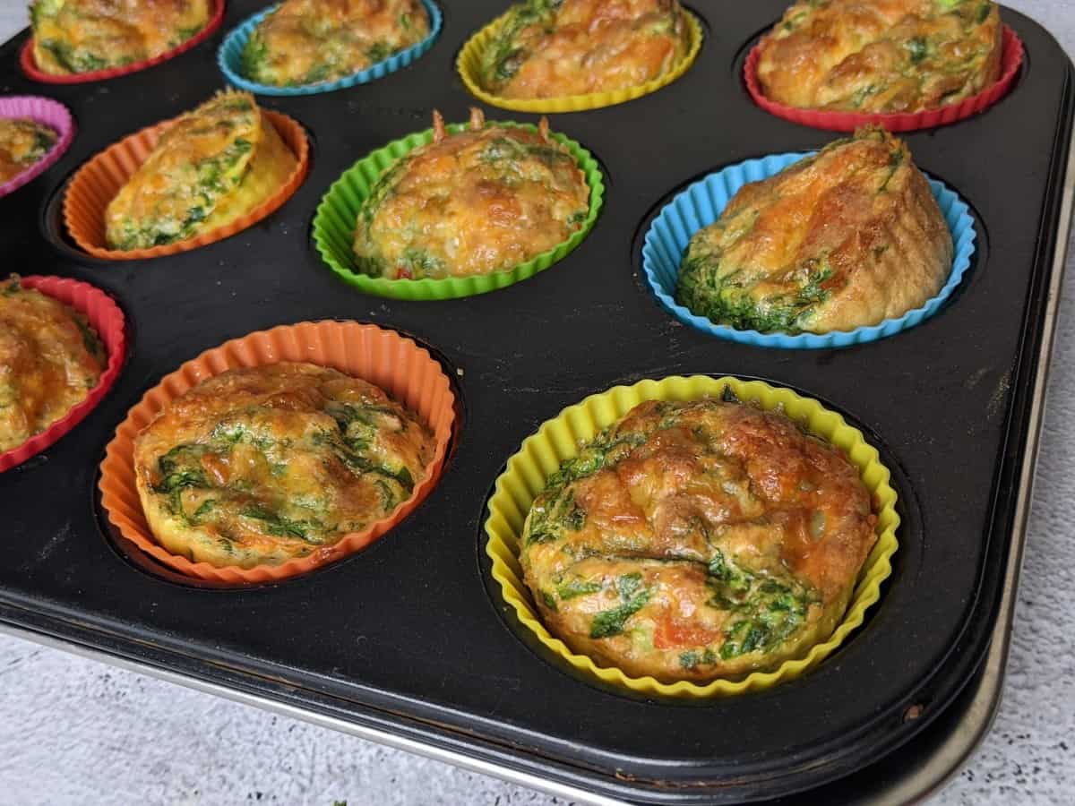 Egg muffins when they come out of the oven.