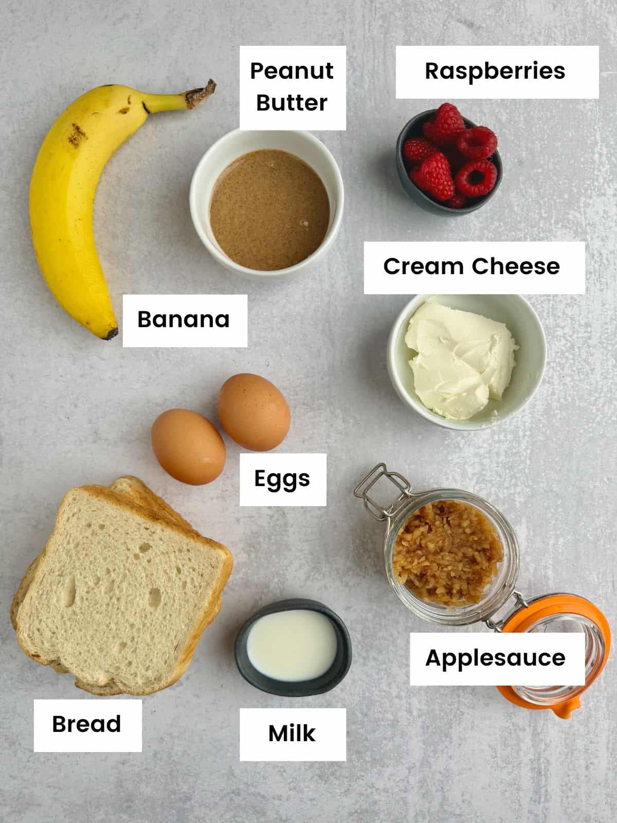 Ingredients for French toast roll-ups.