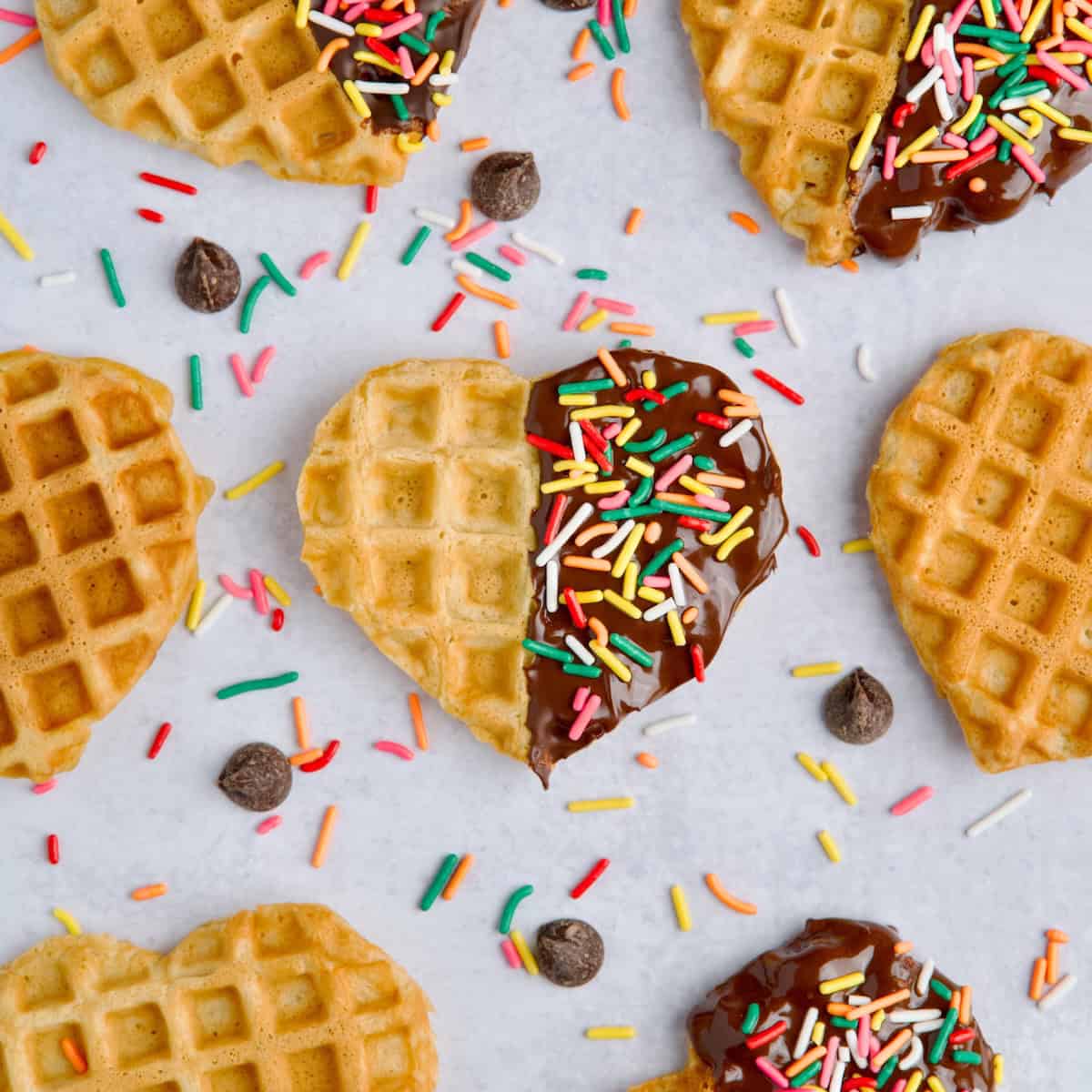 Heart Waffles With Chocolate