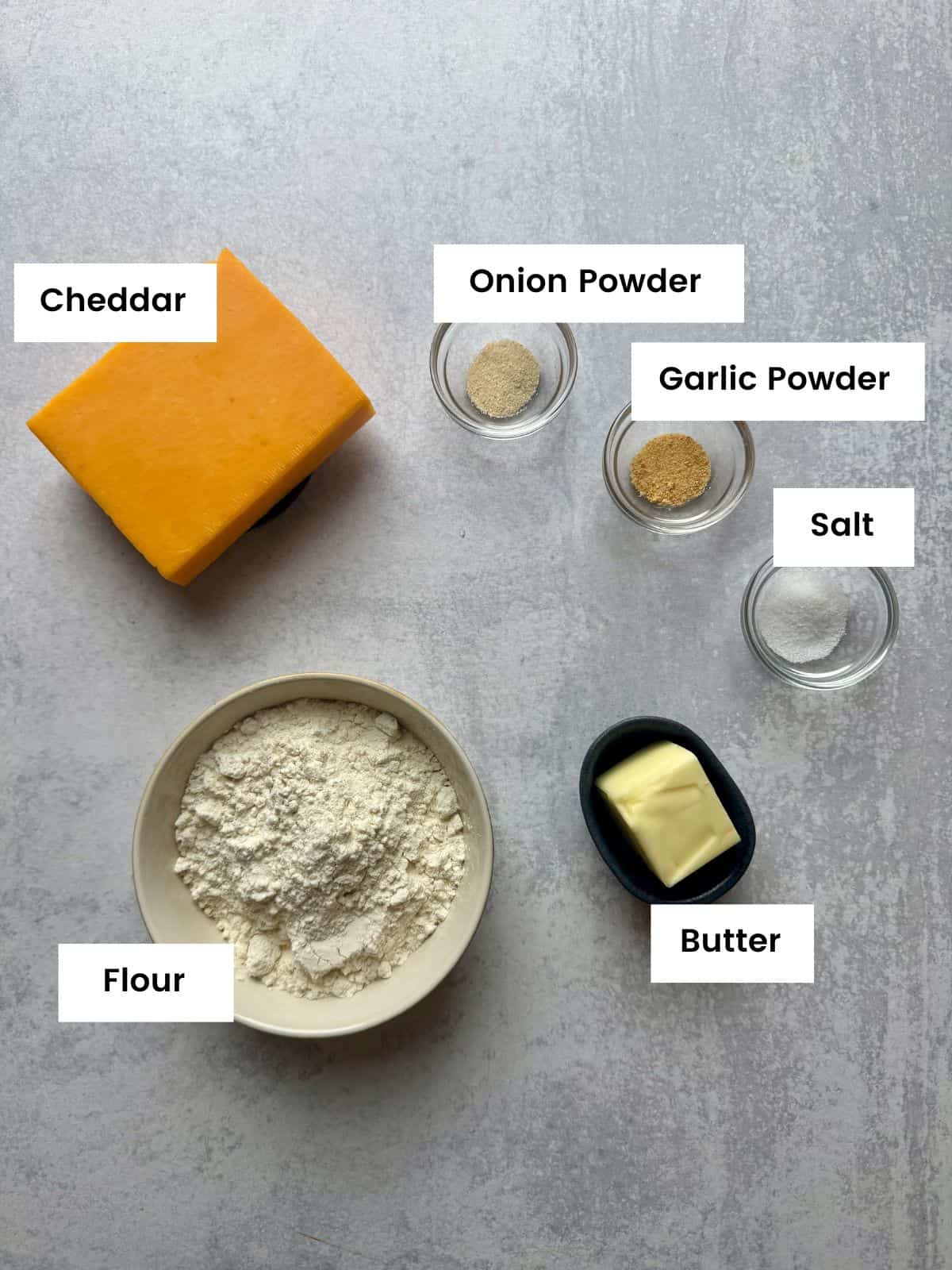 Ingredients for goldfish crackers.