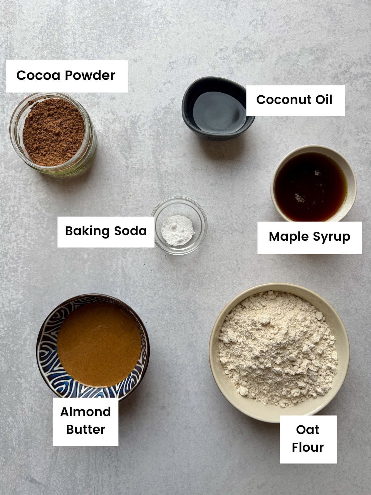 Ingredients for homemade cocoa puffs.