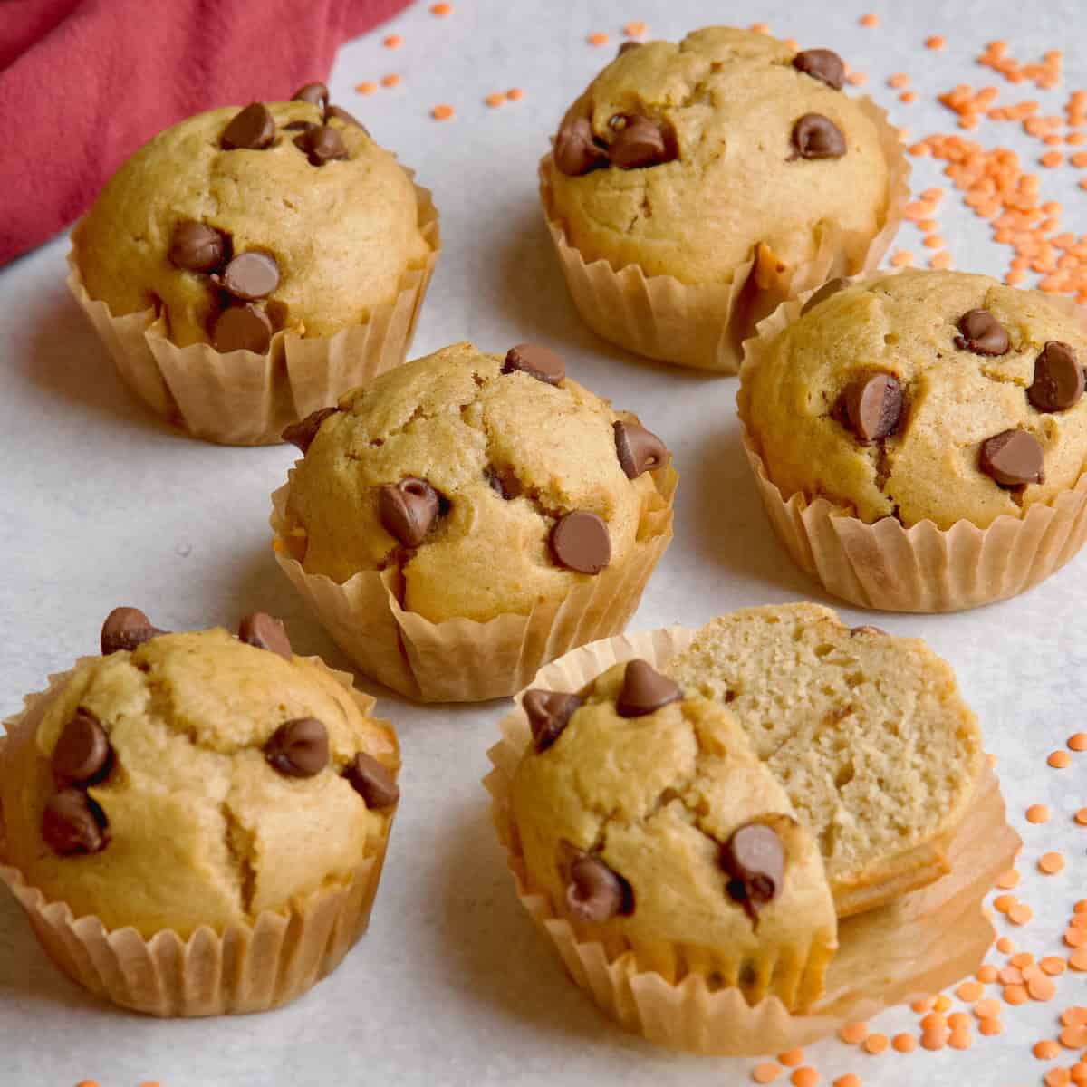 Lentil Muffins With Chocolate Chips