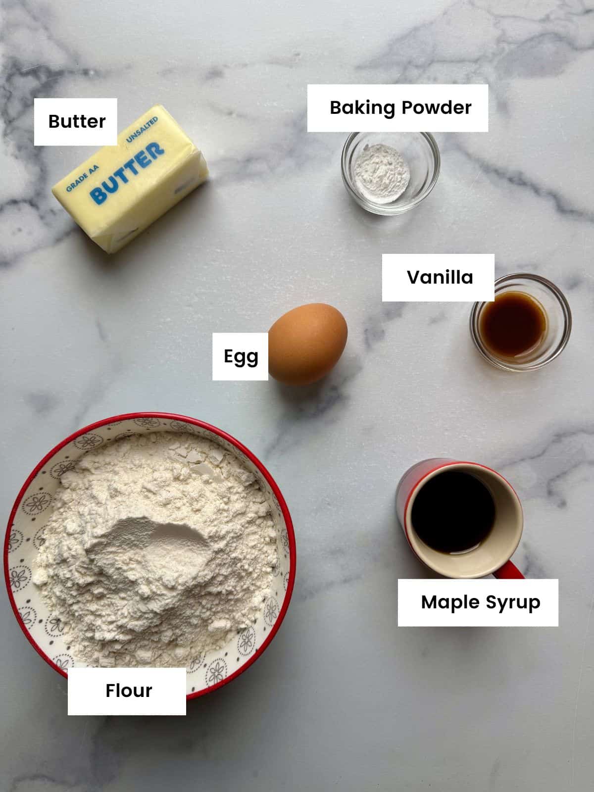 Ingredients for cookie sticks.